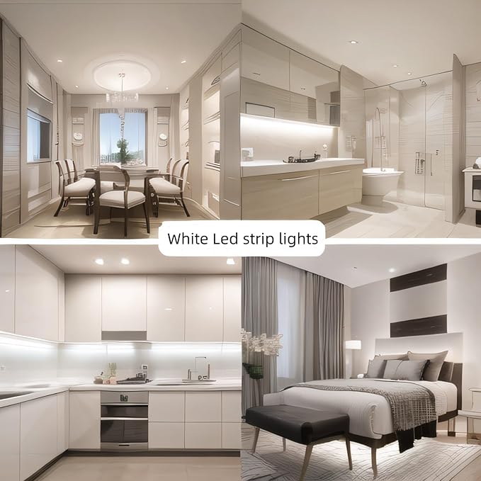 RadiantFlux Led Lights 30 ft for Bedroom, Dimmable LED Strip Lights, 480 LEDs, Super Bright LED Tape Rope Lights for Living Room, Kitchen, Vanity Mirror, Flexible LED Light Strips for Indoor Use