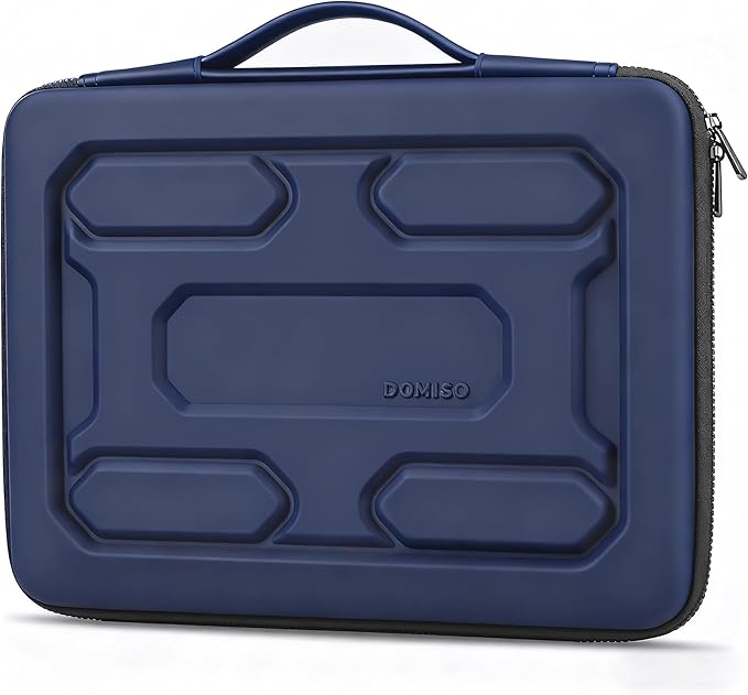 DOMISO 15.6 inch Laptop Sleeve with Handle Shockproof Waterproof EVA Protective Case for 15.6" Yoga 720 IdeaPad 310 320 ThinkPad T570/Legion 5 Gen 6/HP Envy 15/15.6" Notebooks, Dark Blue