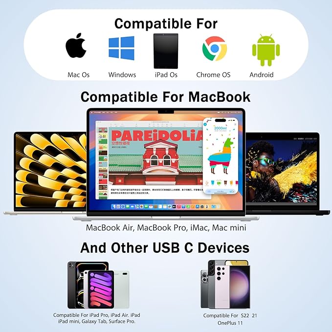 Redragon 9-in-1 USB-C Hub with SSD Enclosure for M.2 NVMe, 4K 60Hz HDMI Splitter, 100W PD Charging, 1Gbps Ethernet, 2X USB-A 3.1 10Gbps, SD/TF Card Reader, 3.5mm Audio for MacBook Pro/XPS/Dell/More