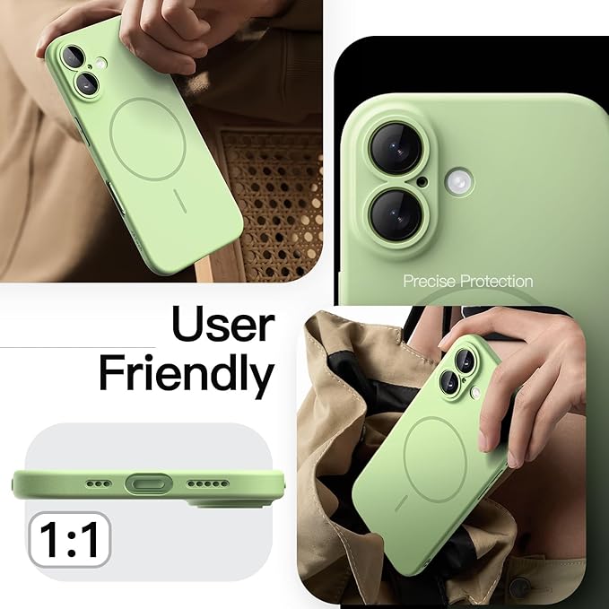 JETech Magnetic Slim Case for iPhone 17 6.3-Inch, Compatible with MagSafe, Ultra-Thin Lightweight Minimalist Phone Cover with Matte Finish and Full Camera Lens Protection (Sage)