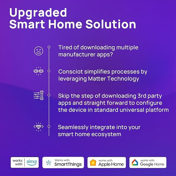 Consciot Smart Light Bulbs, WiFi Color Changing LED Light Bulb, A19 E26 RGBTW Light Bulbs That Works with Alexa/Google Home/Apple Home/Siri, Music Sync, 60W Equivalent Bluetooth Light Bulb, 1 Pack