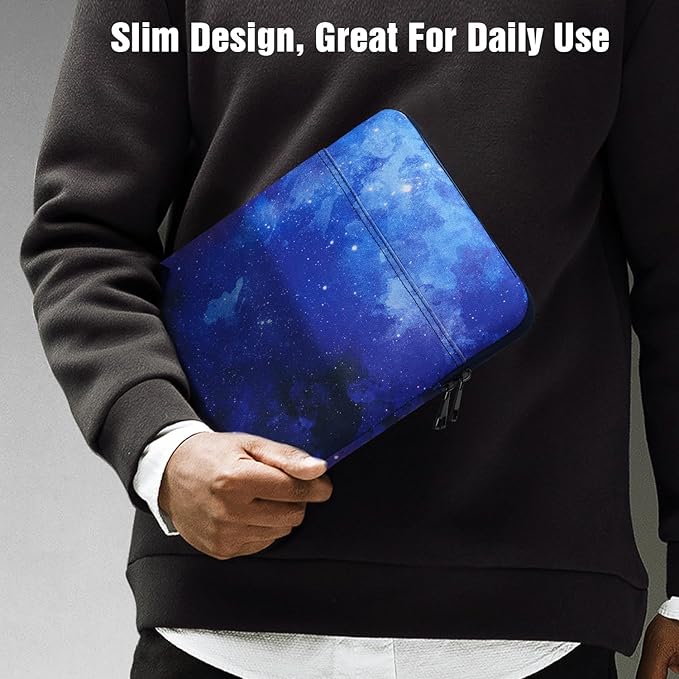 TiMOVO 9-11" Tablet Sleeve Bag for iPad 11-inch A16 2025, iPad 10.9"/10.2"| Air 11 Inch/5th/4th Gen. 10.9", Galaxy Tab A9+/A11Plus 11", Protective Bag Fit Smart Keyboard, Blue Starry Sky