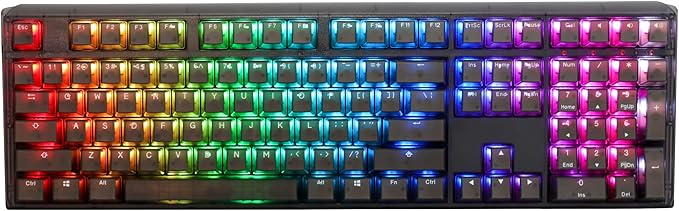 Ducky One 3 Aura Black 100% Mechanical Keyboard: Quack Mechanics Dampening, Hot-Swappable Cherry Blue Switches, High-Density PBT Doubleshot Keycaps, RGB, US, Aura Black