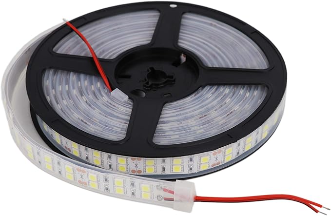 LEDENET LED Light Strip White 6000K Double Row 600LEDs SMD 5050 LED Flexible Strip Lighting DC 12V Dimmable Light Waterproof IP67 Outdoor Use 16.4ft