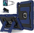 Kids Friendly Case for iPad Air 11 Inch M4 M3 M2 2026/2025/2024 Case with Pencil Holder & Shoulder Strap, Military Grade Shockproof Kickstand Hard Shell Protective Cover,Blue+Black