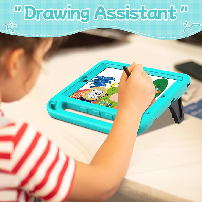 BMOUO Kids Case for iPad 9.7 2018/2017/iPad Air 2/1/Pro 9.7-Built-in Screen Protector Shockproof Handle Convertible Stand Case for iPad 9.7 Inch 2018 (6th Generation)/2017 (5th Generation),Turquoise