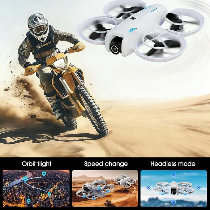 drone with Camera 4K for Adult Beginners,RC Quadcopter featuring Altitude Hold, One-Key Takeoff/Landing, Auto Follow,3-Speed Adjustment,Stunt Roll -Ideal Holiday Gift.