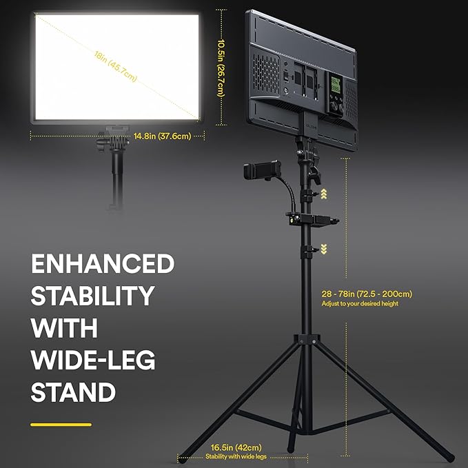 RALENO PLV-S116 Led Video Light and VL-S300K Led Video Lighting Kit with Remote & Stands for Video Recording YouTube Photography