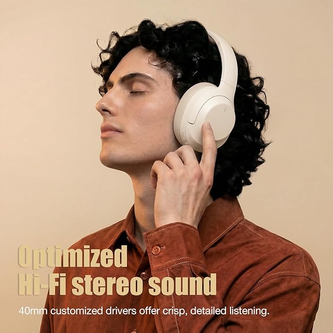 Upgraded Pro‑level Hybrid Active Noise Cancelling Headphones, HD Sound & Big Bass, 2X Softer Comfort, Long ANC Playtime, Wireless Over-Ear Bluetooth Headphones Perfect for Home Office|Travel|Pair