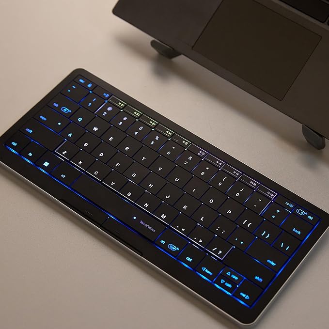 CLVX S Windows | Compact Touch On Keys & Gestures AI Keyboard | Bluetooth & USB-C | Low-Profile Silent Scissor Keys | Interactive RGB | Aluminum Chassis | Compatible with Windows/Linux/Android