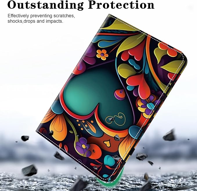 Case for iPad (A16) 11th Generation 11 Inch (2025), iPad 10th Generation 10.9 Inch (2022), Multi-Angle Viewing PU Leather Case with Elastic Band, Pencil Holder & Card Slots-Watercolor