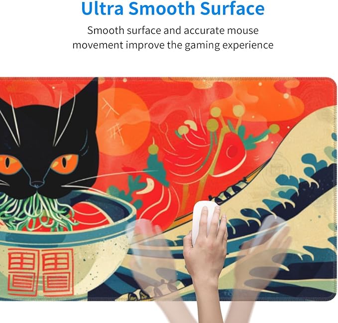 Mouse Pad Gaming - Large Mouse Pad for Desk with Waterproof Surface & Durable Design Desk Mat for Desktop & Office Accessories (Nautical Noodles)