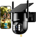 4G LTE Cellular Solar Security Camera Outdoor, No WiFi Needed, 4MP HD Color Night Vision, 360° Pan-Tilt, Built-in SIM Card, AI Motion Detection, 2-Way Talk for Jobsite/Farm
