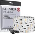 BTF-LIGHTING UL Listed WS2811 IC=RGB+IC Addressable Color RGB LED Strip,16.4FT 60LED/m 10Pixels/m,IP30 White PCB Flexible DC12V Chasing Effect for Indoor Home Decor,3M Tape(No Adapter or Controller)