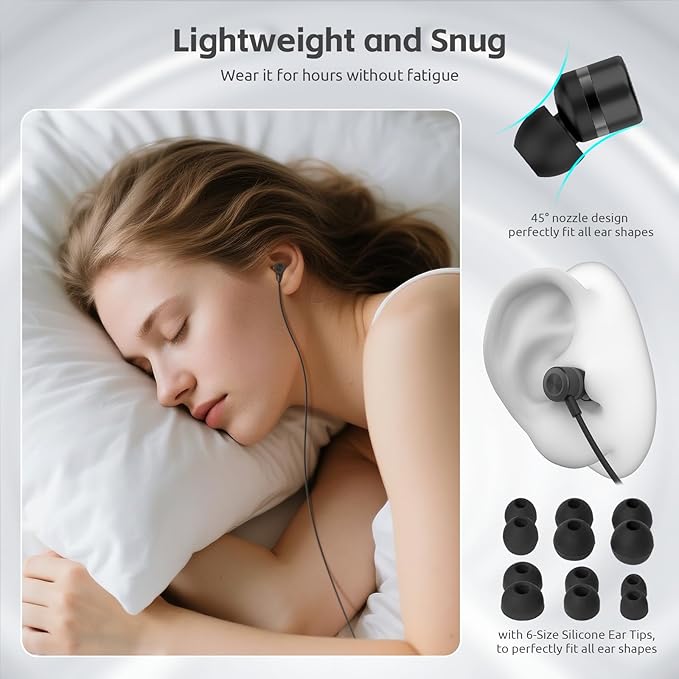 MORMOQUE USB C Headphones for iPhone 15 16 17,for Samsung S20-S23 A53 A54 Type C Wired Earbuds,Built-in Microphone Hi-Fi Bass Earphones,4.9ft Long Cord Magnetic in-Ear Ear Buds with 6 Ear Tips(Black)