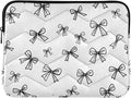 Laptop Case Sleeve, Black White Line Bows Pattern Shockproof Protective Computer Carrying Cover, Briefcase Handbags 13-13.3inch Laptop Sleeve Bag