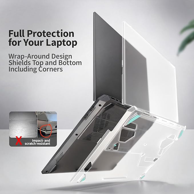 Laptop Case Set for ASUS TUF Gaming F16 (2025) 16 inch Scratch-Resistant & Drop-Resistant Hard Shell Frosted Transparent Protective Cover + Keyboard Cover