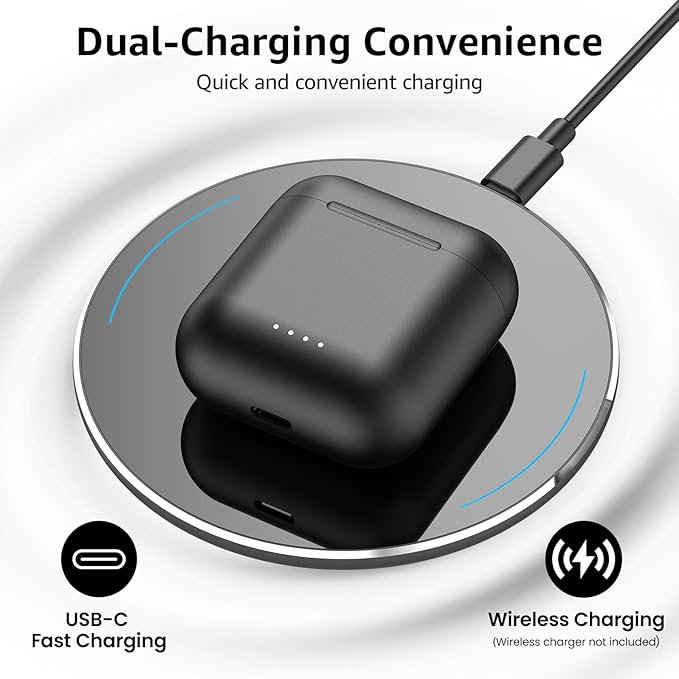 TOZO T6 Wireless Earbuds, Bluetooth Ear Buds, Stereo Sound in Ear Headphones, 50 Hours Playtime, AI Clear Call, Wireless Charging Case, APP Customizable EQs, IPX8 Waterproof Earphones