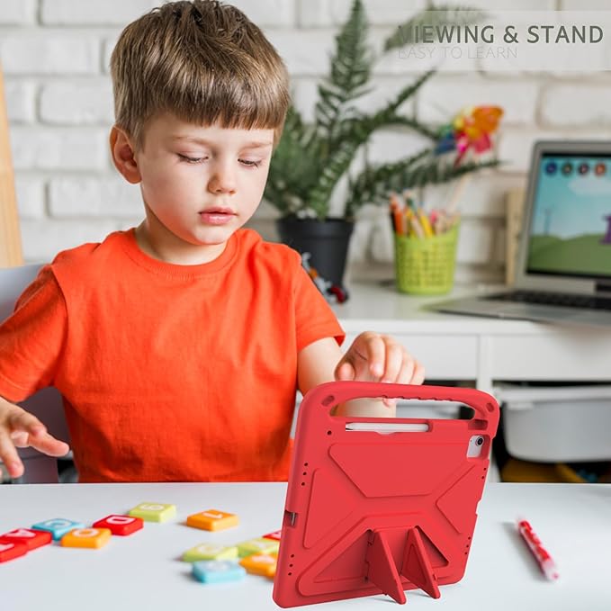 ATOOZ Kids Case for iPad air 13 inch 2024 2025 2026 (M2 M3 M4) / iPad Pro 13 inch (M4 M5), Cover with Shockproof Handle Stand for iPad Pro 13 7th /8th Gen 13" Tablet (Red)