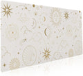 Boho Chic Sun Moon Large Mouse Pad XXL Magic Mystical Galaxy Stars Clouds Extended Large Desk Mat White Big Desk Pad 90X40 CM Non-Slip Rubber Base Stitched Edge Long Mousepad,35.4 x 15.7 Inch