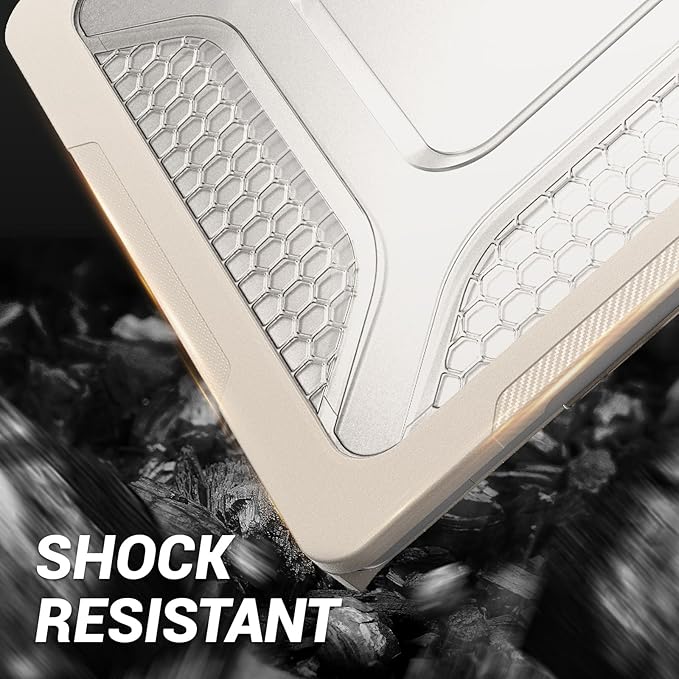 SEYMAC stock Case for MacBook Air 15 inch, Shock-Absorbing Protection with Folding Stand &Mouse Pad Case for MacBook Air 15 inch, Beige