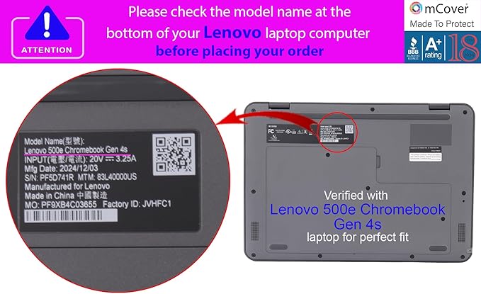 mCover Hard Shell Case Only Compatible for 2025 or Later 11.6" Lenovo 500e Chromebook Gen 4s 2-in-1 Laptop (NOT Fitting Any Other Lenovo Models)- Blue