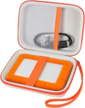 Case Compatible with LaCie Rugged Mini 1TB/ 2TB/ 4TB/ 5TB External Hard Drive Portable HDD, Storage Holder for Hard Drives for Mac and PC Computer & USB 3.0 2.0 Cable SD Cards (White)
