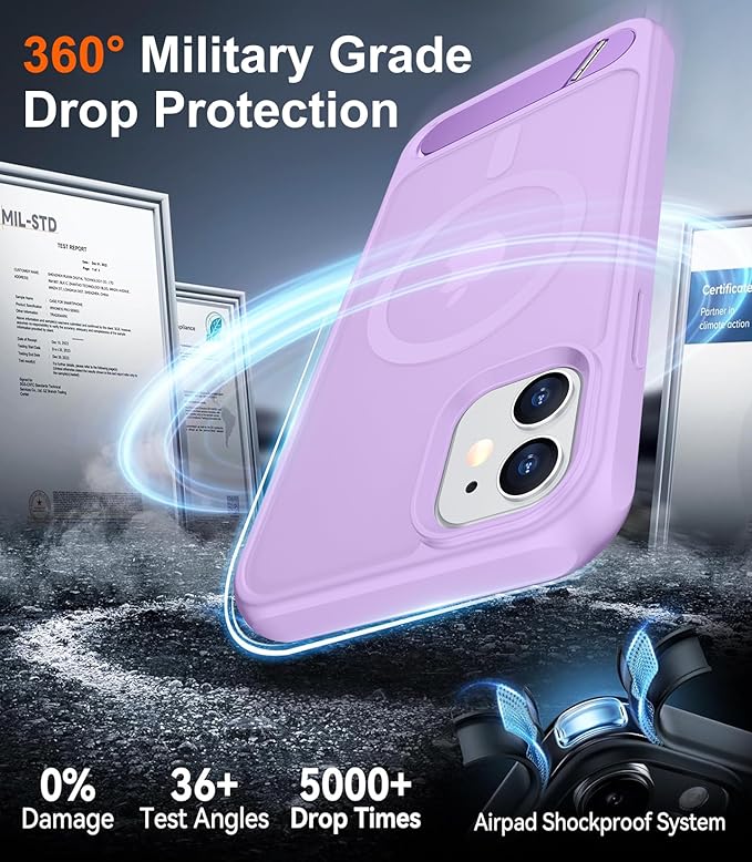 Magnetic Compatible with iPhone 11 Phone Case, [Built-in Invisible Kickstand][Compatible with MagSafe] [Military Grade Shockproof] Slim Translucent Matte Phone Case for iPhone 11 6.1"
