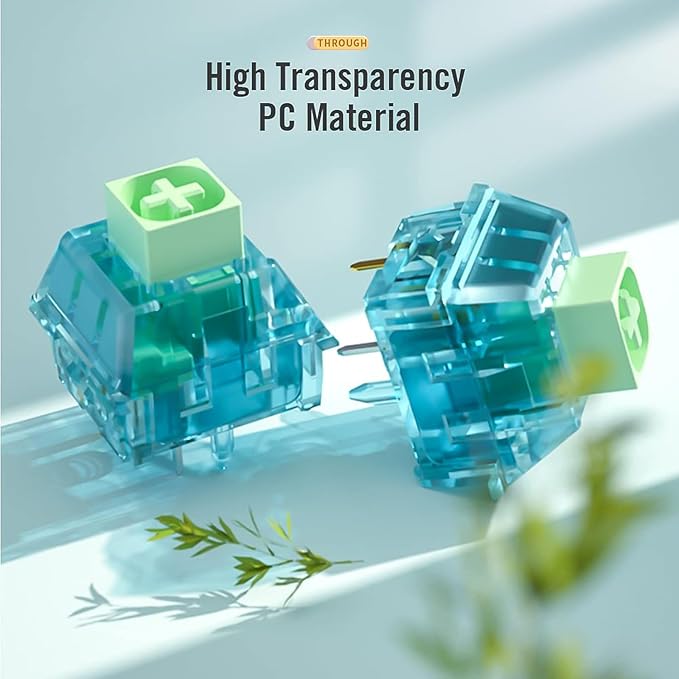 Kailh Box Summer Mechanical Keyboard Switches,5-Pin 50gf Clicky/Speed Typing/Gaming/Waterproof Switches(Summer,36Pcs)