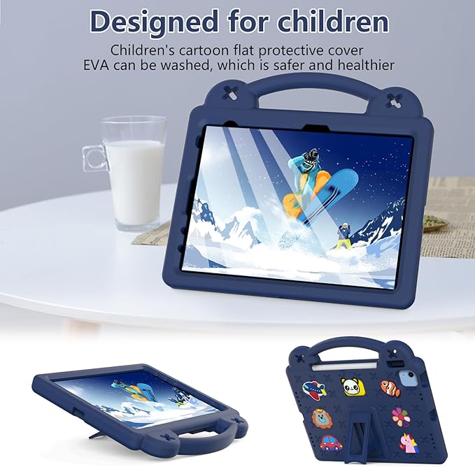 AKABEILA Compatible with Apple iPad (2026)(2025) 11 inch/iPad 10 2022 10.9 inch/Pro 11 2018/2020/iPad Air 4 2020 10.9 inch/Air 5 2022 10.9 inch/Pro 11 2021/2022 Tablet Case, Kids Gift Navy Blue