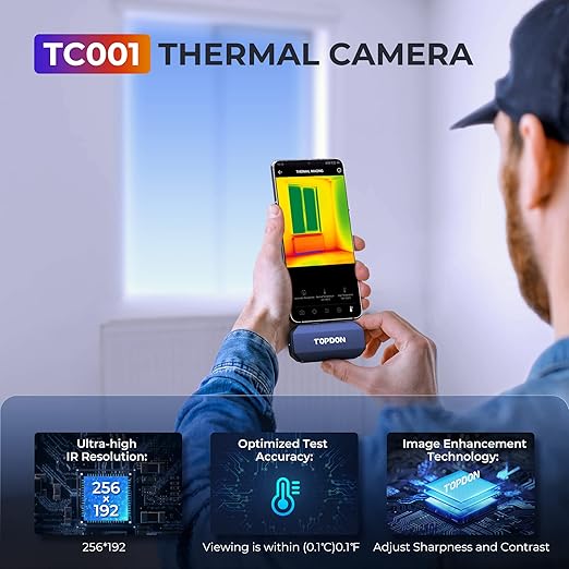 TOPDON TC001 Thermal Camera for Android, Super IR 512x384 High Resolution, Thermal Imaging Camera, Thermal Imager - Optimized Temperature Accuracy, Works for Smartphones and Tablets & PC(not for iOS)