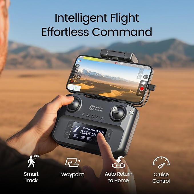 Holy Stone Sentinel HS600D 3-Axis Gimbal Drone with Camera for Adults, Professional 8K Photo, Level-6 Wind Resistance, 6KM Transmission, 80-Min Flight, Smart Track, Auto Return & Beginner Mode