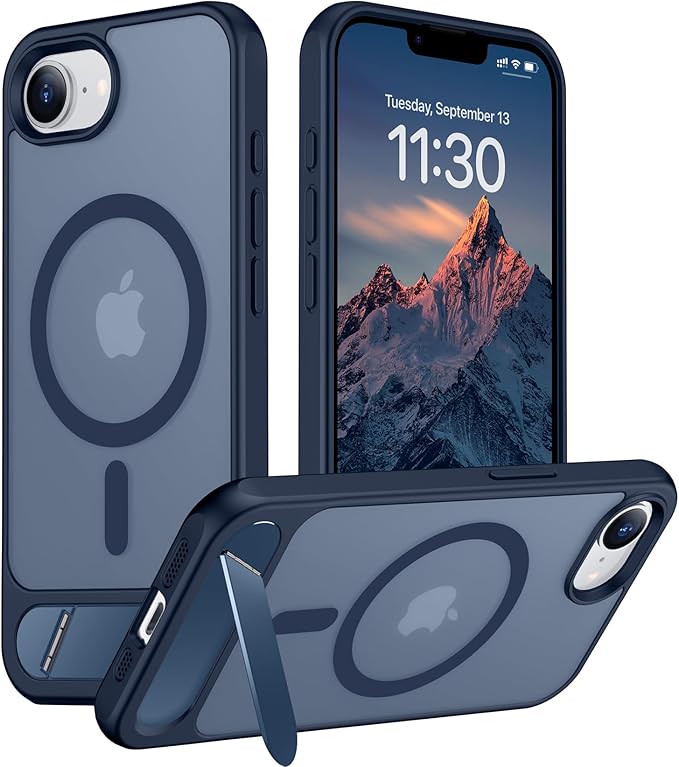 Magnetic Compatible with SE4 Case, [Built-in Invisible Kickstand][Military Grade Shockproof] Slim Translucent Matte Phone Case