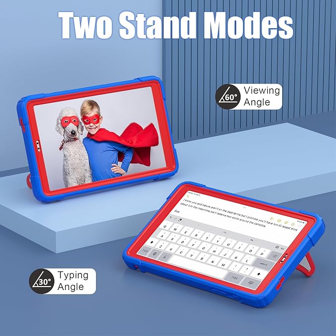 AKABEILA Compatible with Samsung Galaxy Tab A7 Lite 8.7 inch T225/T220(2021) Tablet Case，Lightweight Shockproof Rugged Protective Cover with Kickstand for Kids Children Boys Babies Blue Red