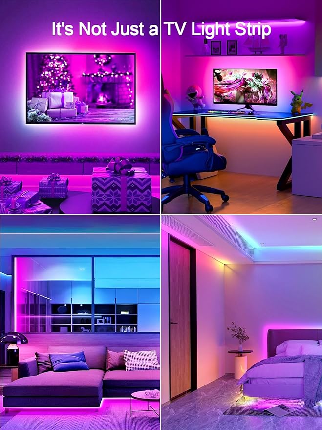 KANTUTOE TV LED Backlight, 9.84ft LED Lights for 32-45 Inch TV, RGB TV Backlight with Remote, Music Sync Bluetooth APP Control Strip Lights USB Powered for Bedroom Gaming Room Decor