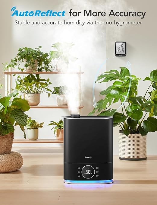 GoveeLife Smart Hygrometer Thermometer, WiFi Temperature Monitor H5179, GoveeLife Smart Humidifiers for Bedroom, Warm and Cool Mist Humidifier for Large Room H7143