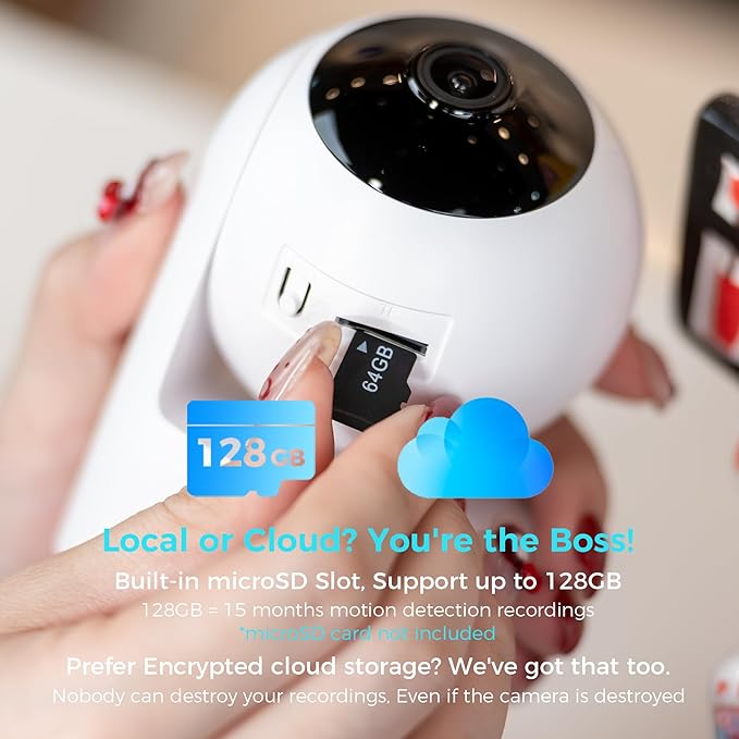 Vicohome 2K Indoor Security Camera, 5GHz Wi-Fi, Plug-in, 24/7 Recording, AI Tracking, Pet Baby Monitor, 360° View Pan/Tilt, 2-Way Audio, Night Vision, Easy to Setup, Audible Alarm,180 Days Care Plan
