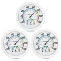 Weewooday 3 Pcs Indoor Outdoor Thermometer 2 in 1 Mini Home Temperature Humidity Hygrometer Monitor Gauge for Home Offices Wall(White,6 Inch)