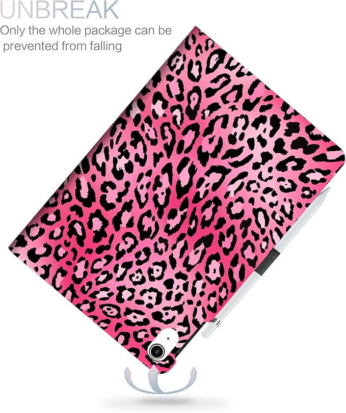 for iPad (A16) 11Th/10Th Generation Case 2025/2022, for iPad Case 11Th/10Th Generation, Fit iPad 10Th/11Th Gen Cover Pencil Holder/Hand Strap/Pocket/Adjustable Stand, Leopard
