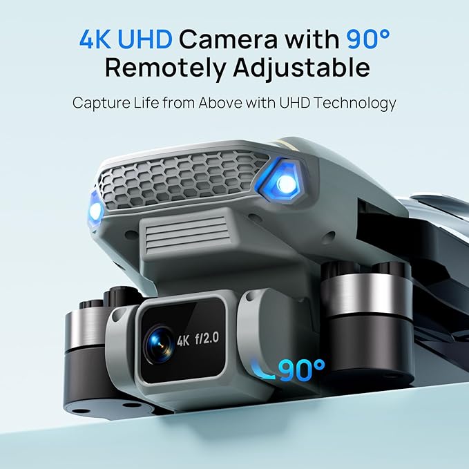 Ameta Drones with Camera for Adults 4k UHD, S20 Lite Brushless Motor FPV Foldable RC Drones for Adults Kids Beginners with 54 Mins Long Flight, Altitude Hold, Headless Mode, Circle Fly, 360° Flips