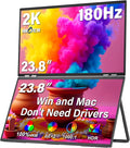 InnoView 23.8" Dual Portable Monitor 180Hz 2560 x 1440P 2K 100% sRGB - Foldable & Stackable Design with 315° Screen Adjustment & 180° Stand | USB-C/HDMI, Dual Monitor for Laptop, Mac, Windows