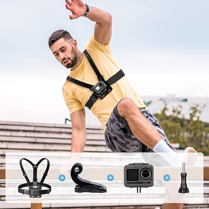AKASO Action Camera Parkour Kit Compatible with AKASO EK7000/EK7000 Pro/Brave 4/Brave 4 Pro/Brave 7 LE/Brave 7/Brave 8/V50X/V50 Pro/V50 Elite/GoPro Hero 12 11 10 9 8/DJI/Apexcam Action Camera