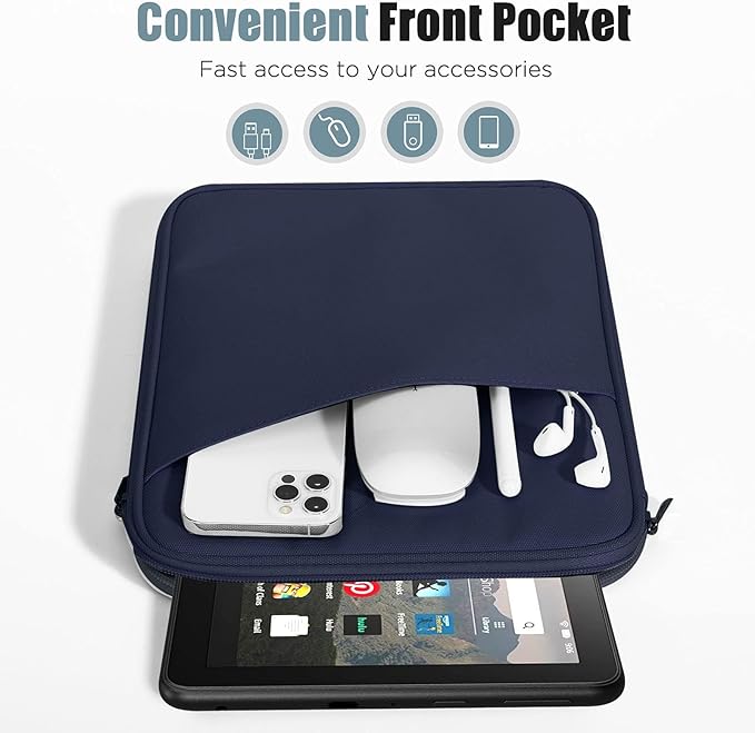 TiMOVO 8-9 Inch Tablet Sleeve Case for All-New iPad mini 7 (A17 Pro, 2024), iPad mini 6 (8.3-Inch, 2021), iPad mini 5/4/3/2/1, Portable Protective Pouch Bag for iPad mini, Indigo