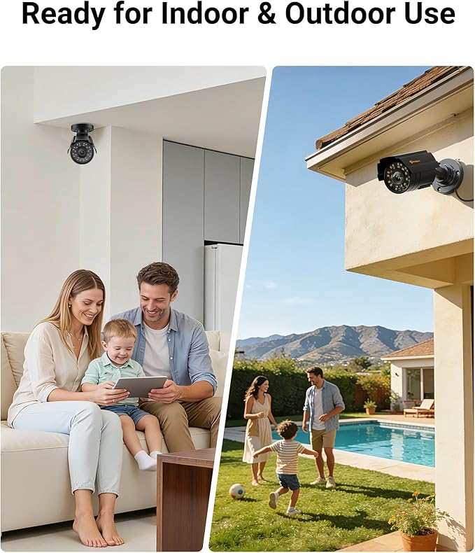 Anlapus 1080P Hybrid 4 in 1 Security Camera, HD TVI/CVI/AHD/CVBS Indoor Outdoor CCTV Bullet Cam, Metal Housing, IP66 Weatherproof, 80ft Night Vision, for 960H,720P,1080P,5MP,4K Analog Surveillance DVR