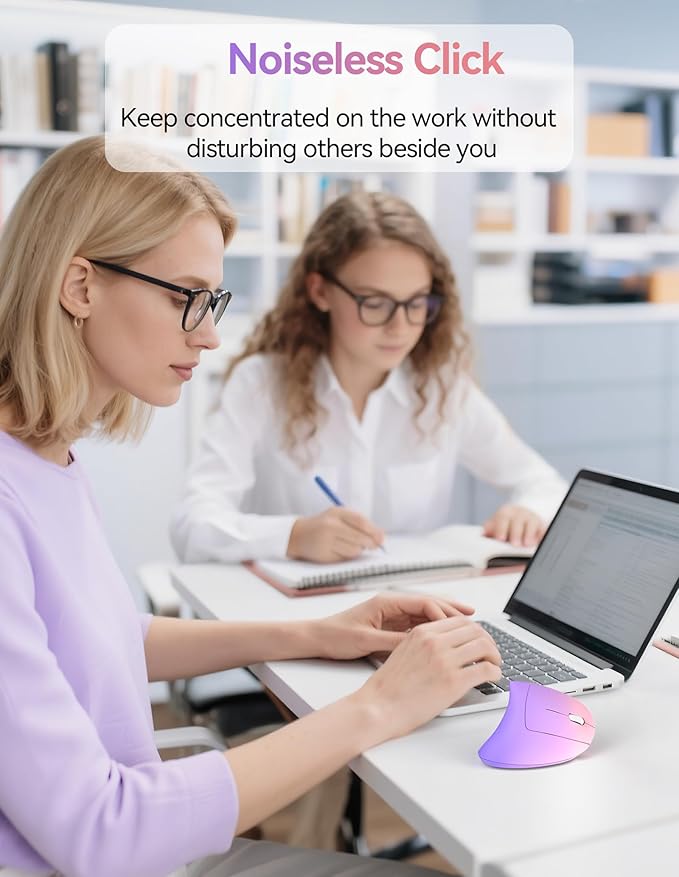 TECKNET Ergonomic Mouse, Wireless Rechargeable Vertical Mouse for Carpal Tunnel Right Hand, 4800 DPI 5 Adjustable Levels 2.4GHz with USB-A Receiver, Silent Click, for Laptop, PC, MacBook, Desktop