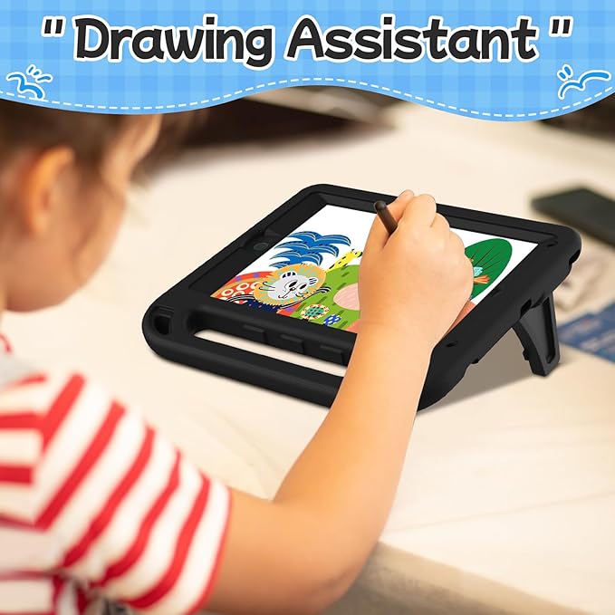 BMOUO Kids Case for iPad 9.7 2018/2017/iPad Air 2/1/Pro 9.7-Built-in Screen Protector Shockproof Handle Convertible Stand Case for iPad 9.7 Inch 2018 (6th Generation)/2017 (5th Generation),Black