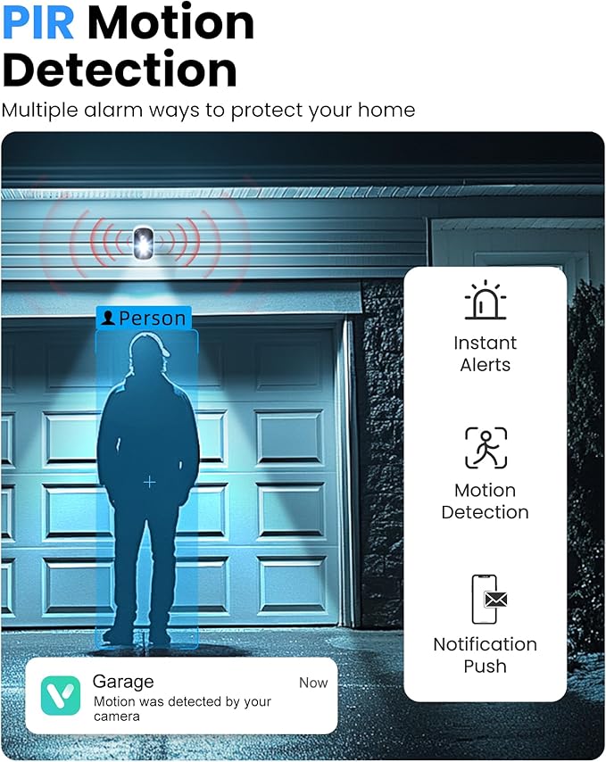 2K Security Cameras Wireless Outdoor, 2 Pack Battery Powered WiFi Cameras for Home Security with AI Motion Detection, Color Night Vision, Siren Alarm, 2-Way Talk, IP66 Waterproof, Cloud/SD Storage