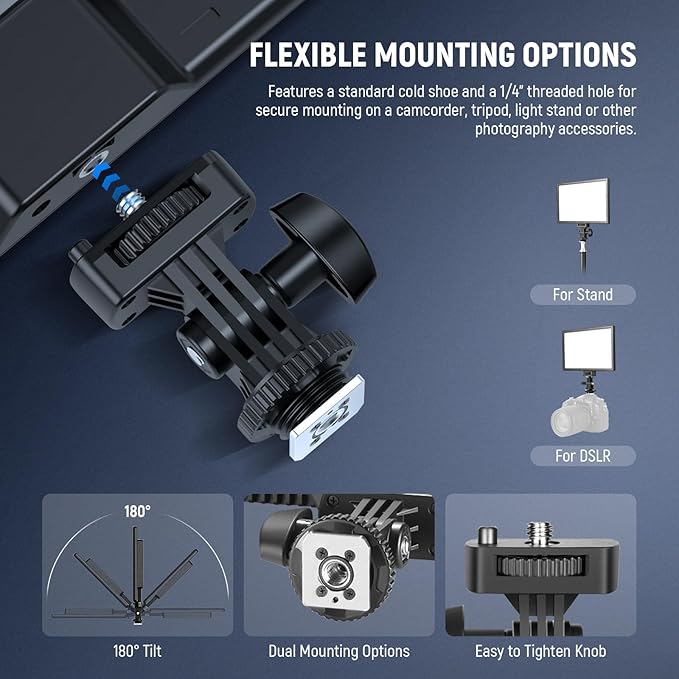 NEEWER BASICS 13" LED Video Light Panel, 2 Pack Studio Lighting Kit with Tripod Stands, Bi Color Photo Key Light for Streaming Photography Podcast Recording, 2400Lux 3200-5600K CRI97+ 8000mAh, NL-192B
