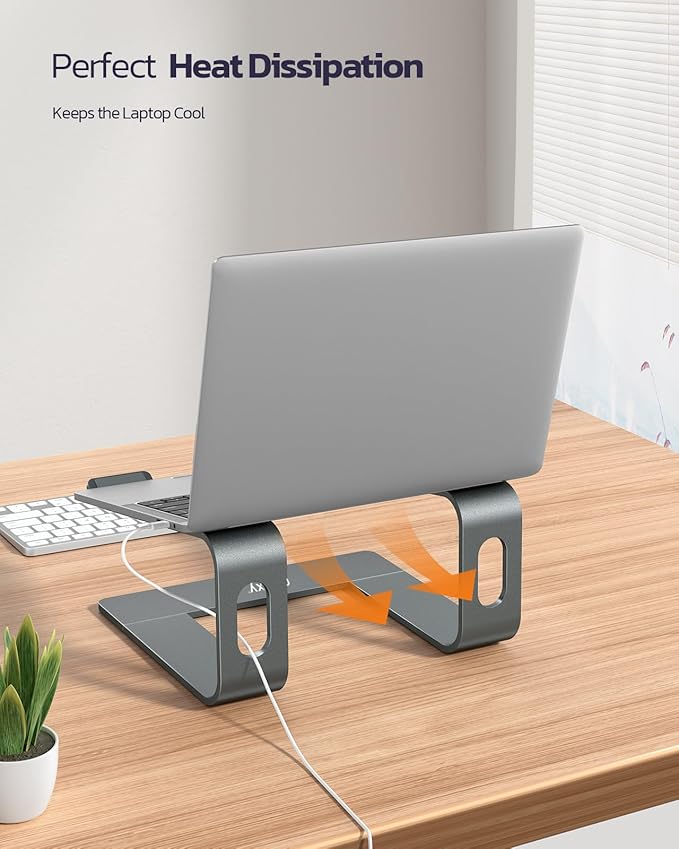 Nulaxy All-Aluminum Laptop Stand for Desk, Ergonomic Detachable Ventilated Cooling Computer Riser, Anti-Slip Design Notebook Holder Compatible with All 10-16" Laptops (MacBook, Dell XPS, HP, Lenovo)
