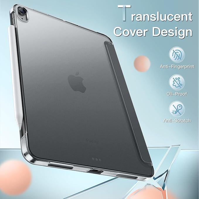 JETech Case ONLY for iPad Air 11-Inch M4/M3/M2 (2026/2025/2024), iPad Air 5/4 (2022/2020 5th/4th Generation 10.9-Inch), Slim Stand Hard Back Shell Cover with Auto Wake/Sleep (Space Gray)